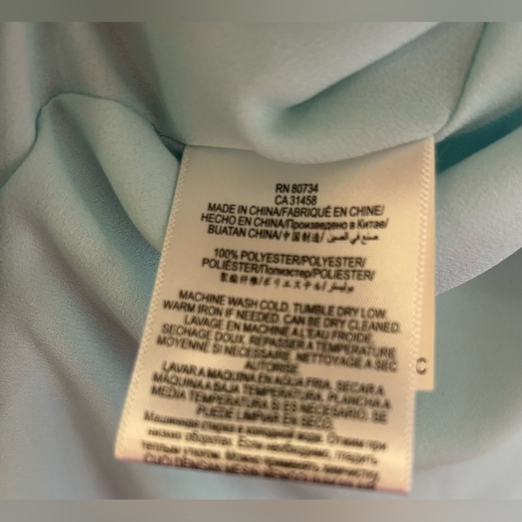 NWT BCBG Max Azria Dove Chiffon Kaftan Tunic Blouse in Light Azure Blue XS/S - Picture 5 of 8